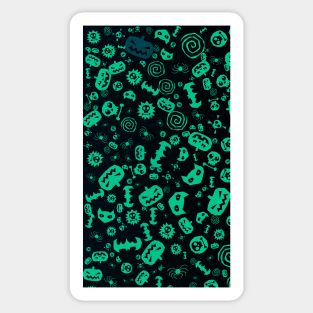 Halloween Pattern Art Design Green Sticker